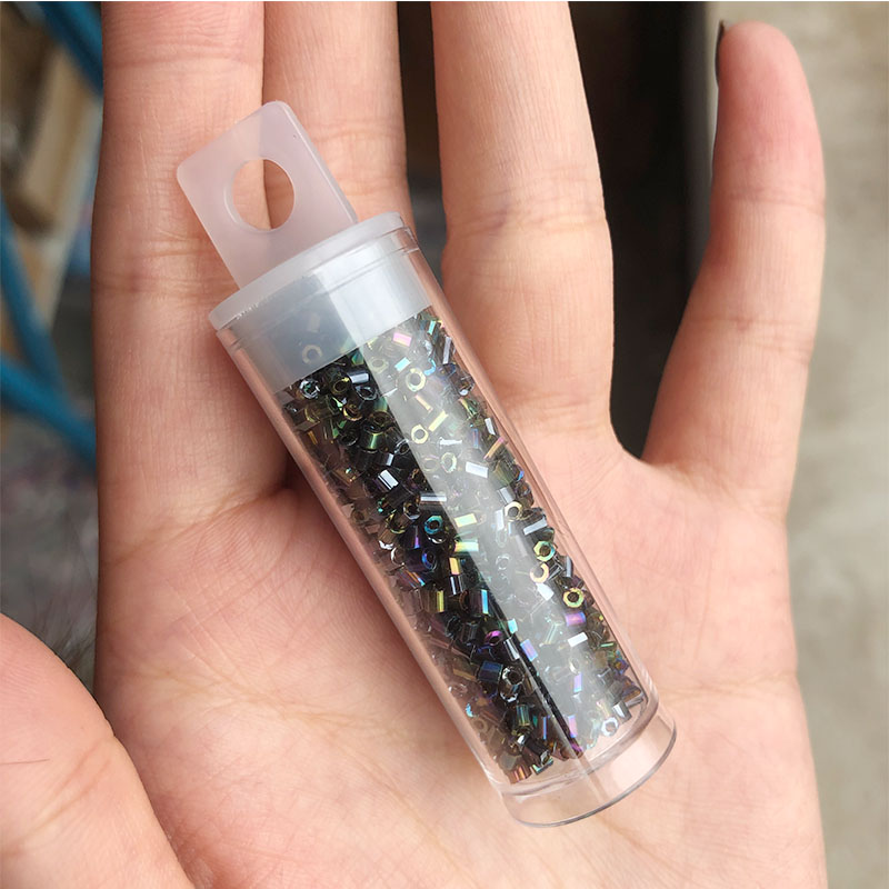 1100 pièces 2mm AB couleur perles Tube forme verre perle perles de rocaille pour la fabrication de bijoux perles d'espacement en vrac bracelet à bricoler soi-même collier