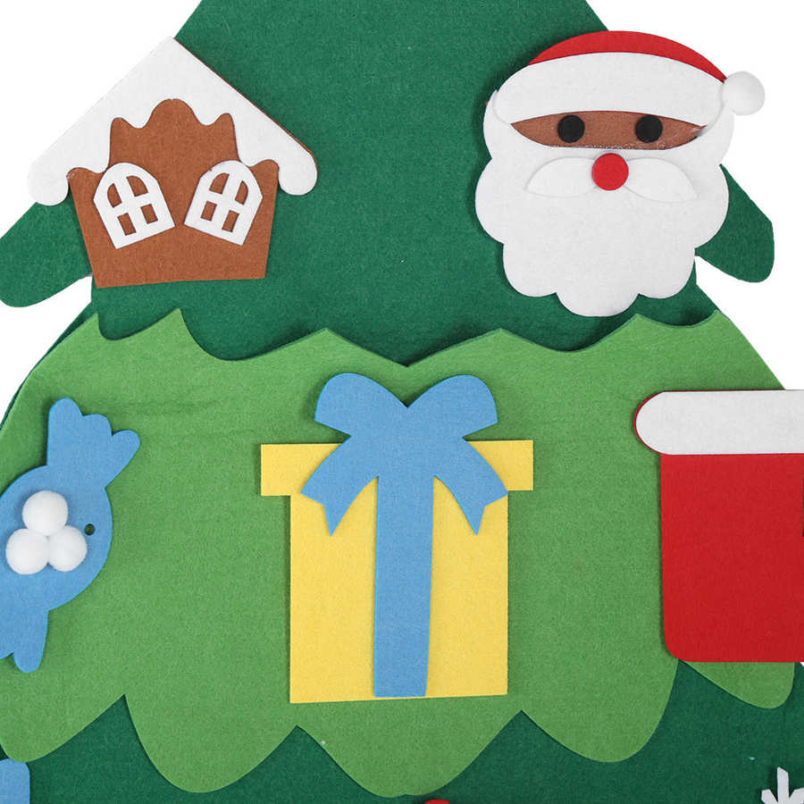 Diy kerstboom doek patches non-woven stof kerstboom kerstboom hangend