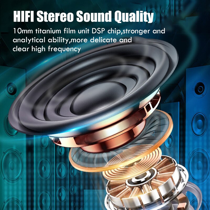 Bluetooth Oortelefoon Draadloze Hoofdtelefoon Met High-Definition Microfoon Stereo Sport Waterdichte Oordopjes Touch Control Headsets