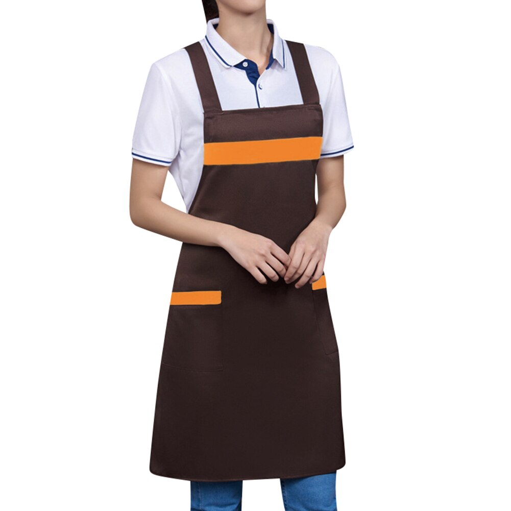Elastic Waterproof Cooking Apron Kitchen Keep Clothes Clean Sleeveless Men Women Apron AIC88: Brown