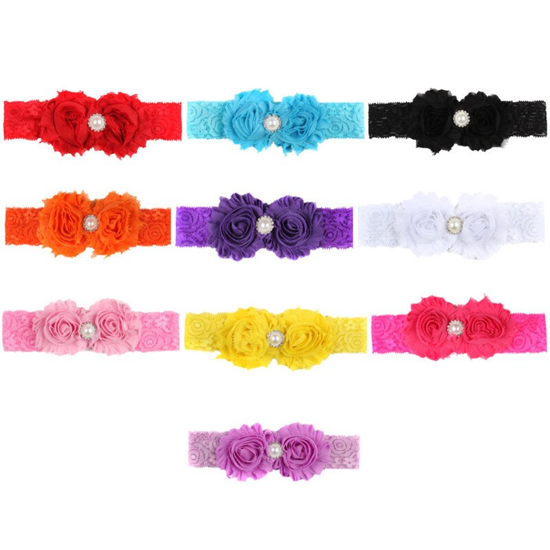 Baby Mooie Hoofdband Tulband Bloem Parel Boog Pasgeboren Meisjes Hoofdbanden Elastische Kids Peuter Haarband Prinses Haar Accessoires