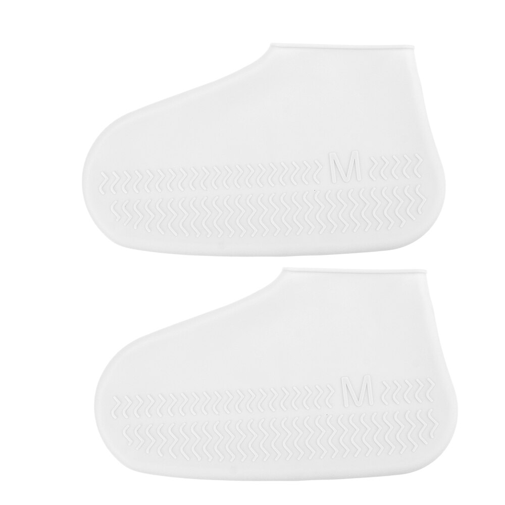 Rubberen Overschoenen Siliconen Regen Schoenen Laarzen Dekken Herbruikbare Waterdicht Antislip S/M/L 1 Paar outdoor Camping: White M