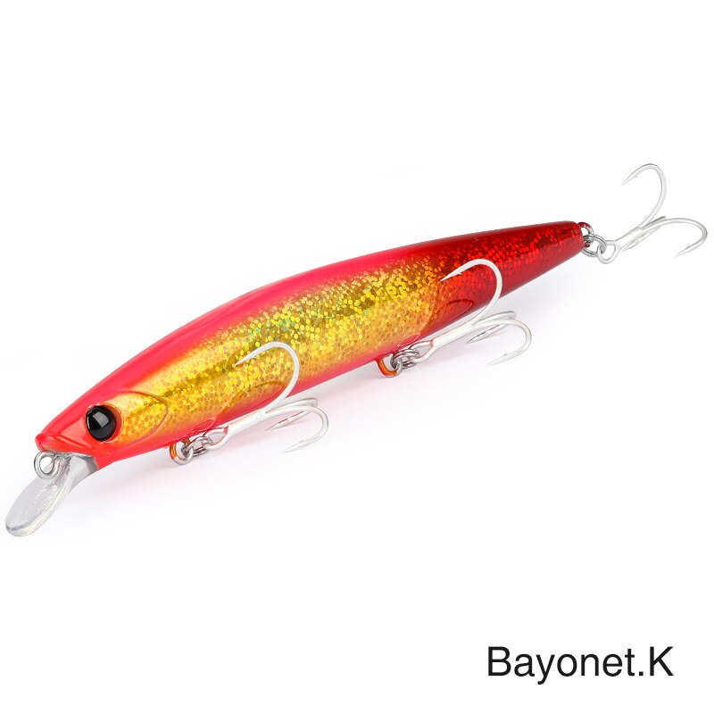 TSURINOYA 135S Fishing Lure tonący Minnow BAYONET 135mm 26.4g słonowodne długie rzucanie profesjonalne przynęty Seabass twarde przynęty: BAYONET 135S-K