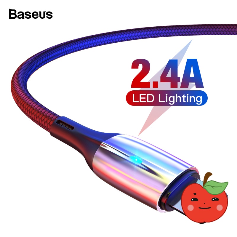 Baseus Verlichting Usb-kabel Voor Iphone Xs Max Xr X 8 7 6 5S 5 2.4A Snel Opladen Data wire Cord Kabel Voor Iphone 11 Pro Max Ipad