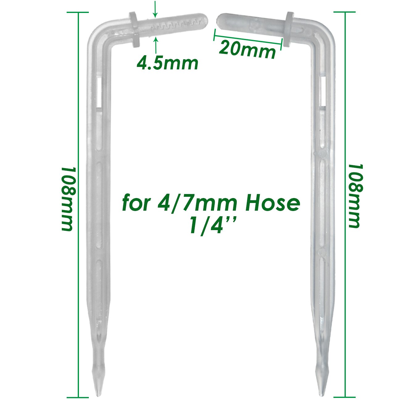 SPRYCLE 100-500 Uds 1/4 "transparente curva goteo flecha goteador de riego emisor de riego aspersores para 4/7mm manguera de efecto invernadero