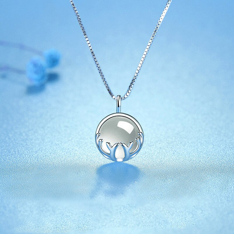Huitan Eenvoudige Stijlvolle Imitatie Maansteen Hanger Ketting Voor Vrouwen Fancy Box Ketting Meisje Veelzijdige Mode-sieraden 2022