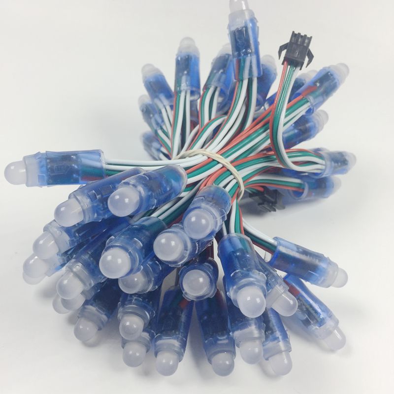 ALITOVE 50 LED Pixel Indirizzabili WS2811 5V 12mm - F8 RGB Impermeabile IP68 - Per Decorazioni Esterne