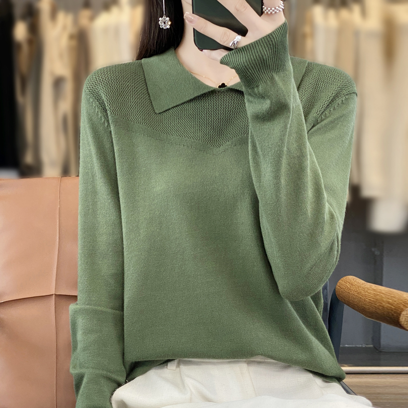 Mode Nieuwkomers Zijde Katoen Dames Trui Lange Mouw Peter Pan Kraag Truien Gebreide Jumper Dameskleding Bovenkleding