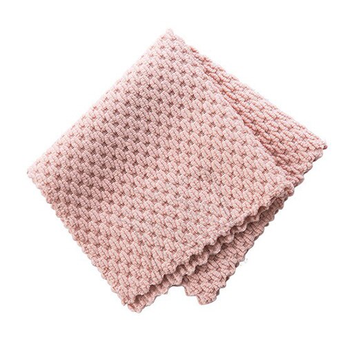 3/5pcs Efficient Cleaning Cloth Super Soft and Absorbent Dish Rags Household and Commercial Use Clean Cloths: pink / 3pcs