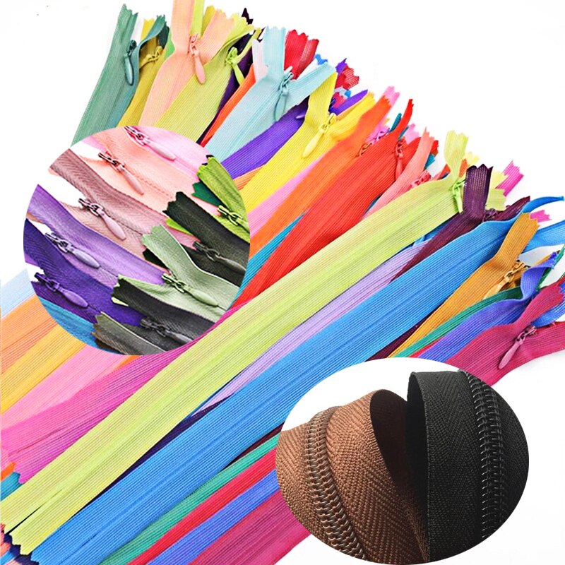 Cremalleras de nailon cerradas, 10 Uds., 15cm de longitud, a medida, para pantalones, bolsos, cierres deslizantes, costura de ropa DIY, accesorios para manualidades