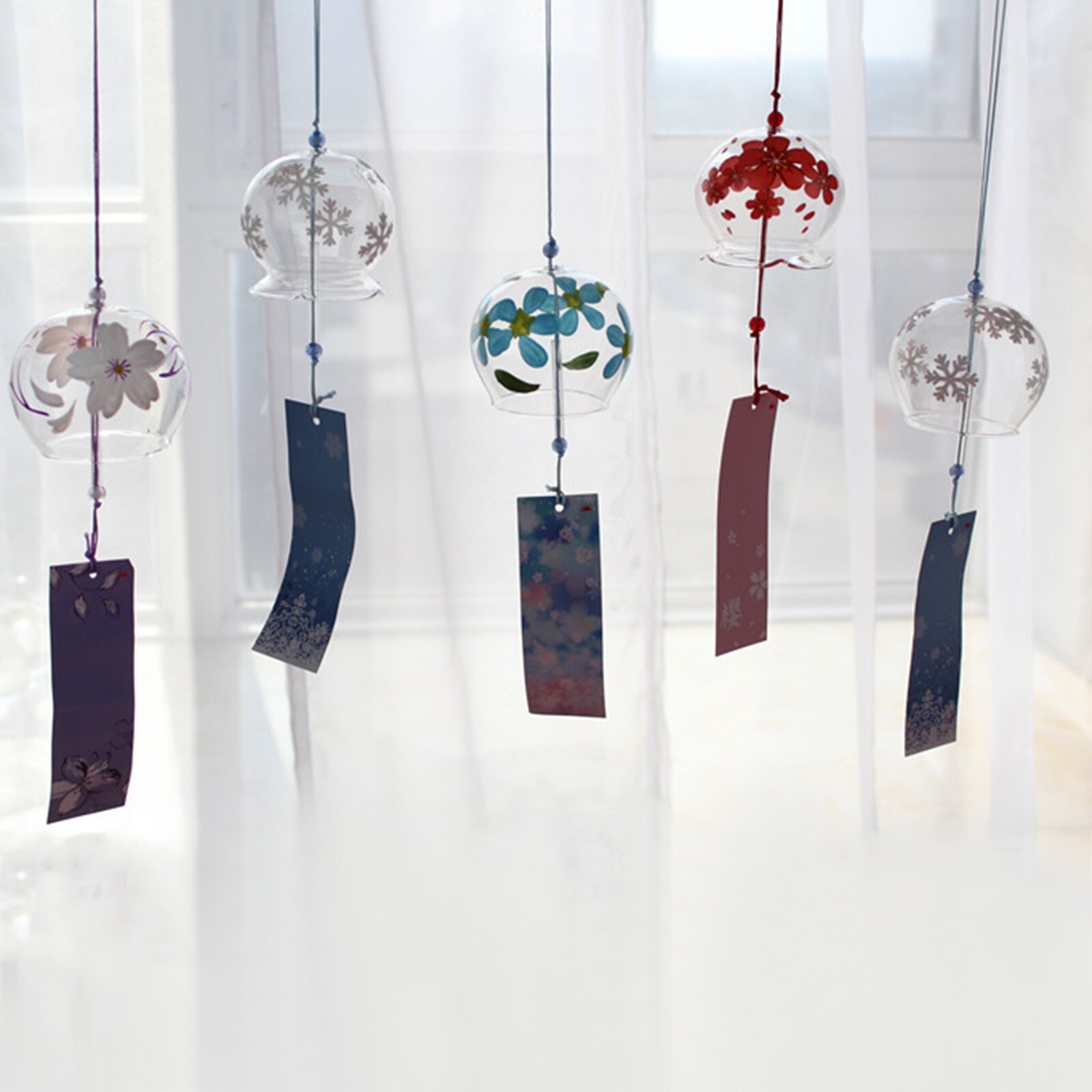 Japanese Style Wind Chimes Painted Hanging Pendant Room Balcony Decor Garden Decoration Outdoor Wind Spinner windspiel