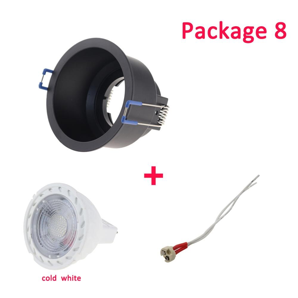 Led Zwart Plafond Lamp Houder Bases Halogeen Licht Beugel Cup Aluminium Led Downlight GU10 MR16 Spot Light Bulb Lamp Houders: package8