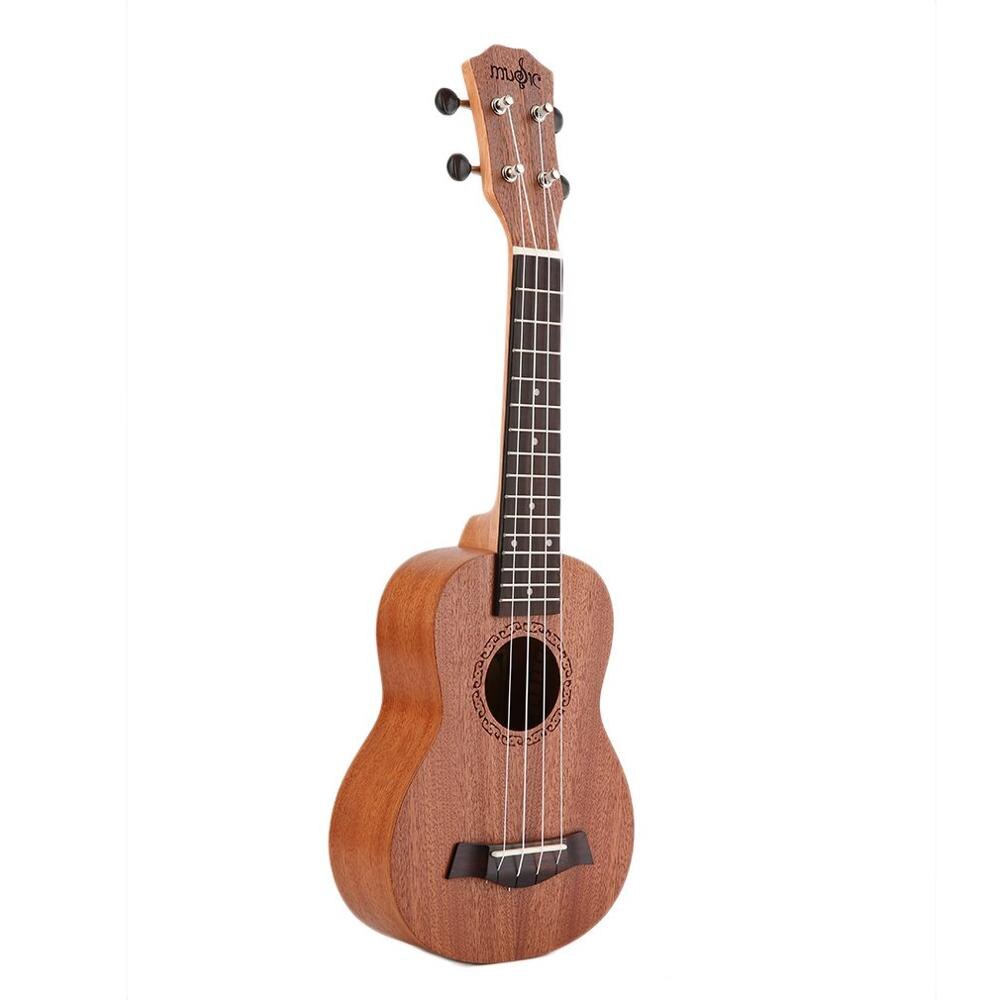 Electric Ukulele Guitar 21 Inch Soprano Acoustic 4 Strings Ukelele Guitarra Handcraft Wood White Guitarist Mahogany Plug-in