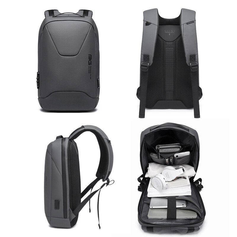 Bange herren-laptop-rucksack, diebstahlsicher, wasserdicht, 15.6 zoll, alltags-, arbeits-, business-rucksack, schulrucksack, mochila für männer