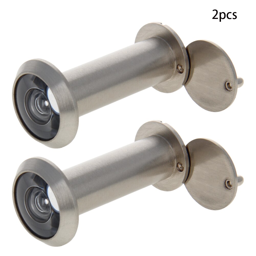 Verlengen 200 Graden 16Mm Deur Viewer Privacy Cover Voor 55-90Mm Dikke Deur Veiligheid thuis Deur Eye Kijkers 1-3Pcs: Silver x2pcs