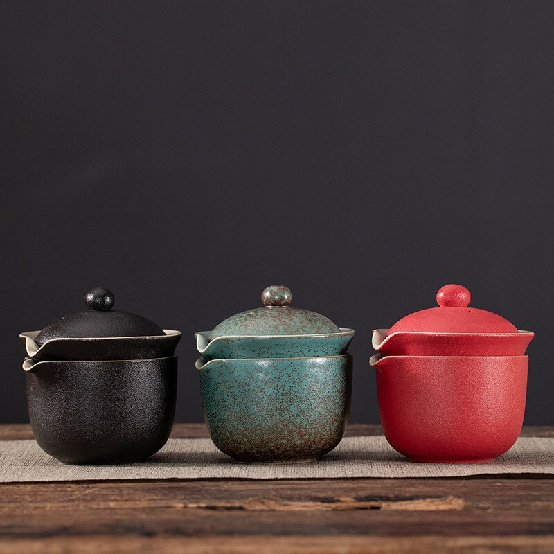 Chinese Tea Travel Tea Set Kung Fu Tea Set Ceramic Portable Teapot Porcelain Teaset Gaiwan Tea Cups of Tea Ceremony Tea Tool
