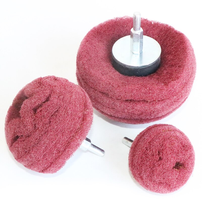 1pc skuresvamp slibning slibehoved nylonfiber polering slibende slibeskive til bor 1/4 &quot; skaft 6mm 2/3/4 tommer 180# 320#