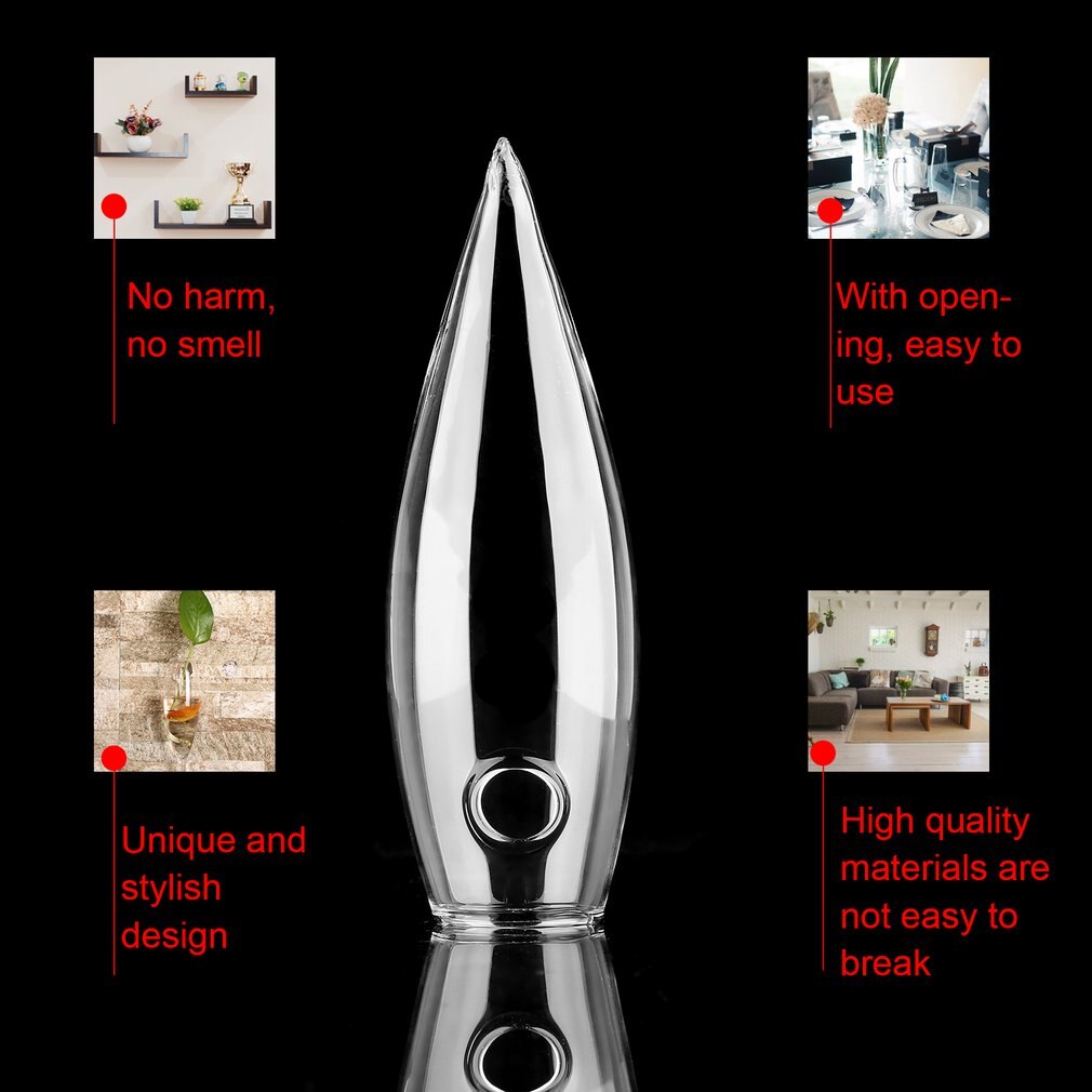 Transparente hielo-Piton vidrio colgante florero planta botella flor para colgar en pared planta botella de vidrio boda hogar Decoración