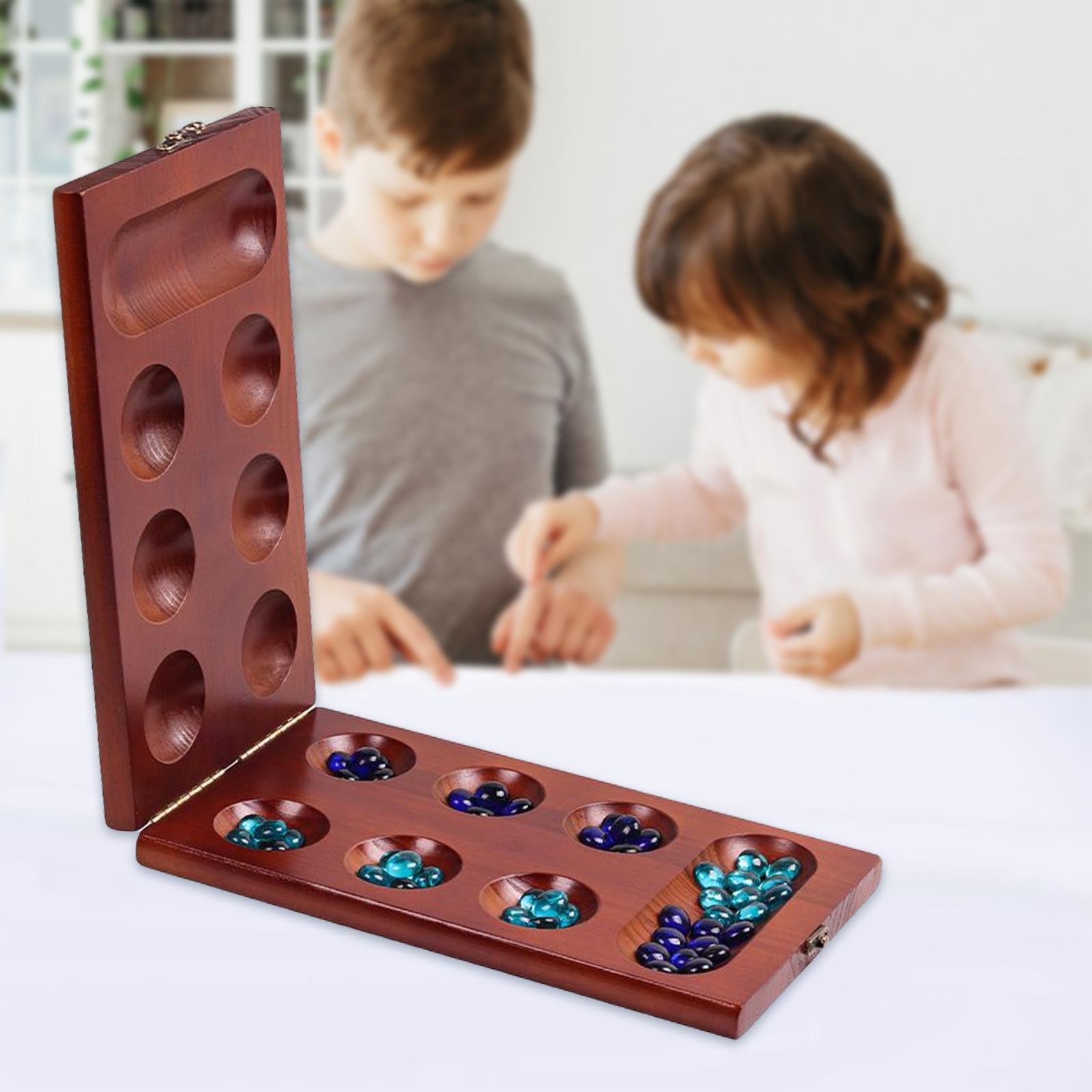 Wooden Mancala Board Game, Educational Logic Strategy Game for Entertainment