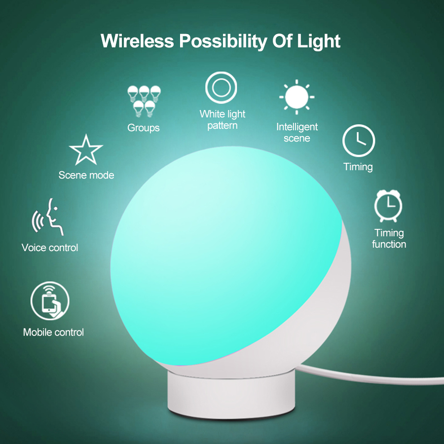 Wifi Clever Tisch Lampe RGBW 7W Dimmbare Kontrolle Timer Schalter Alexa Google startseite Stimme Kontrolle LED Schreibtisch Nacht Licht Clever leben