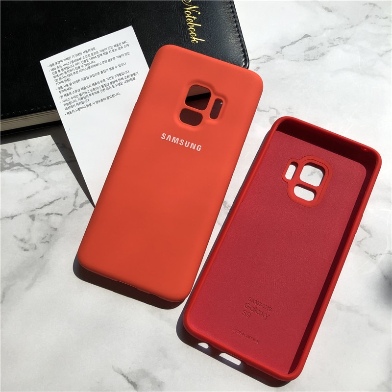 Original Samsung Galaxy s9 s9plus Case Bottom Closed Silky Silicone Cover Soft-Touch Full Protective For Galaxy s9 s9+ with box