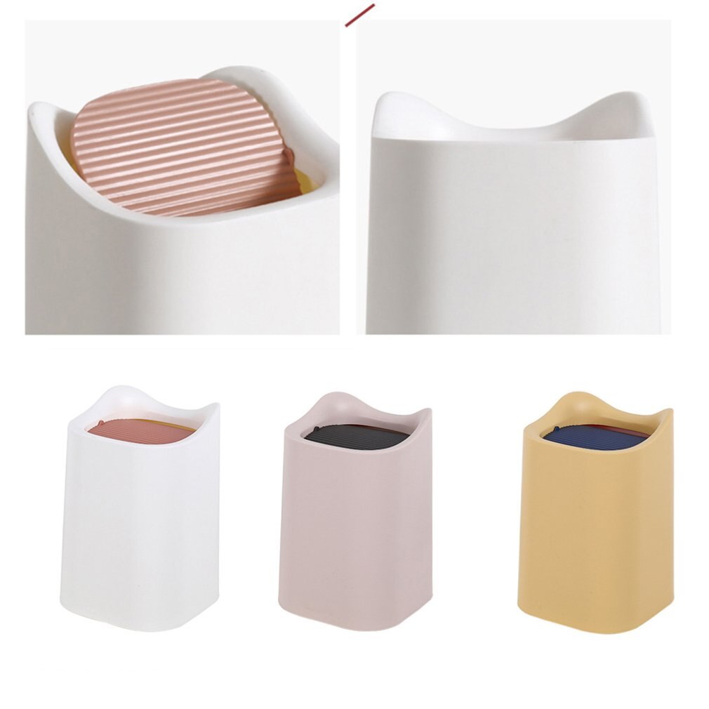 Cute Mini Trash Can Garbage Can Storage Basket Storage Rack Garbage Mini Flip Trash Can Trash Pack Collector