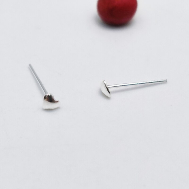 Piercing para la nariz de Plata de Ley 925, joyería con forma de corazón, Pin recto, 20 unids/paquete