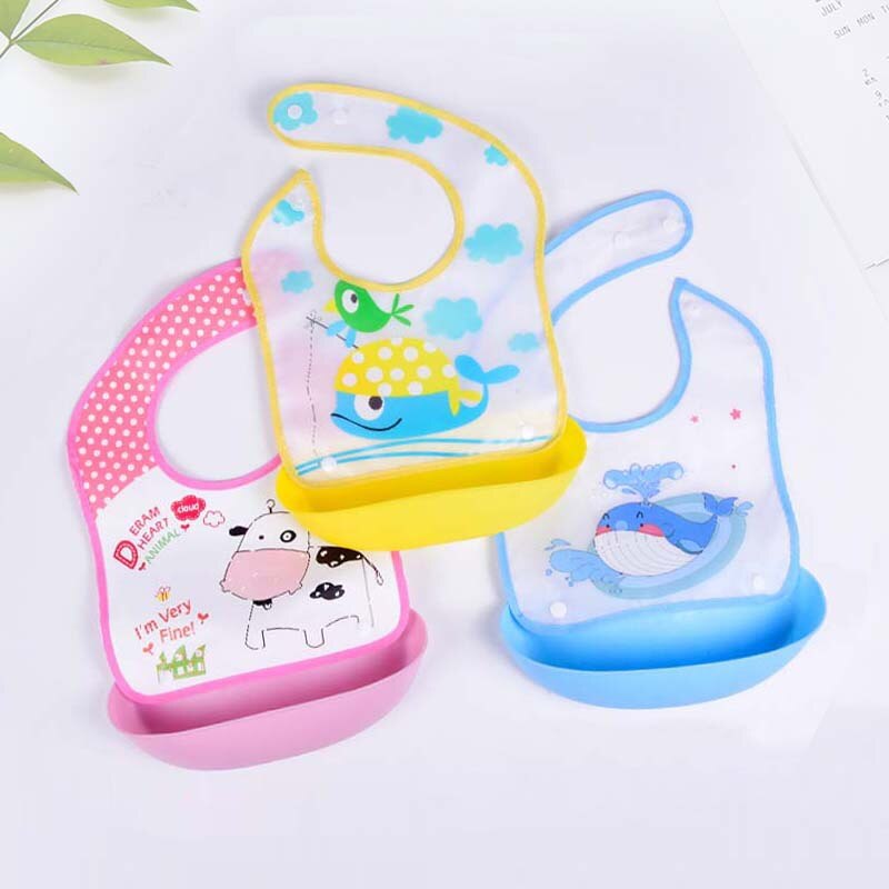 Cartoon Bib, Baby Eten Afneembare Rijst Zak, Kinderen Wegwerp Waterdicht En Vuil-Proof Siliconen Bib, speeksel Pocket