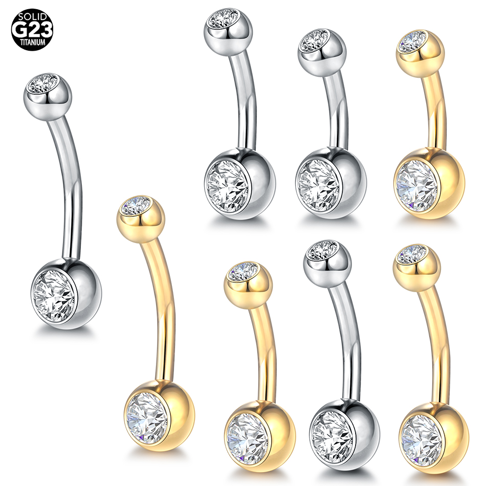 10 stk/parti titanium cz krystal navle ring navle bar piercing 6/8/10/12mm mave nobril piercing sexet smykker til kvinder 14g