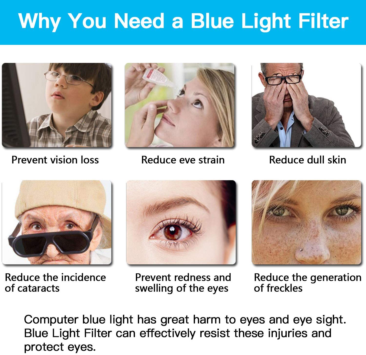 Para samsung 109 cm 43 polegadas [luz formiga-azul] [blocos uv] [anti-reflexo] [anti-risco] filtro de tela de luz azul flim