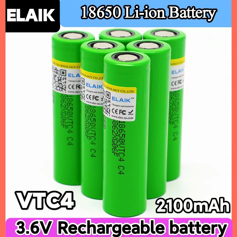 100% Original 3.6V 18650 VTC4 2100mAH Lithium Rechargeable Battery US18650VTC4 30A Discharge for Flashlight Toys