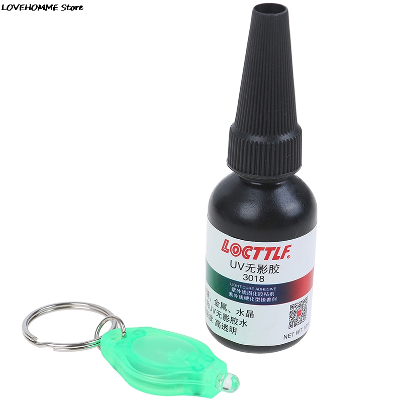Pegamento de Metal acrílico UV 10g, pegamento de resina dura tipo ultravioleta, adhesivo transparente de solidificación con linterna UV, 1 unidad, 5 segundos de fijación