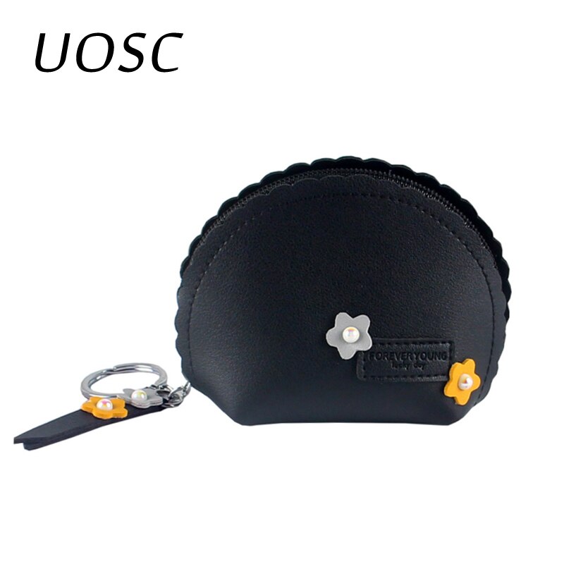 Uosc Schattige Bloem Portemonnee Vrouwelijke Mini Coin Key Zakken Rits Waterdichte Portemonnee Kaart Sleutelhouder Mode Dames Kleine Handtas tassen