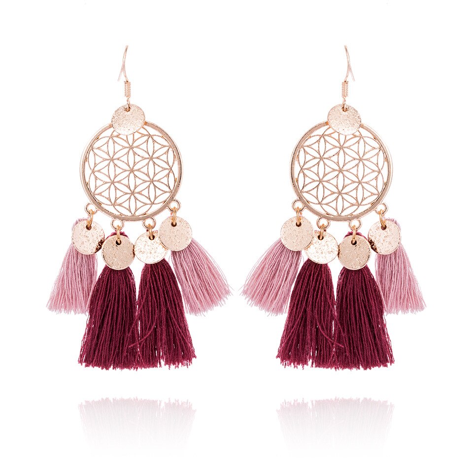 WANGAIYAO2020 Kwastje Oorbellen Dream Catcher Sequin Oorbellen Vrouwen