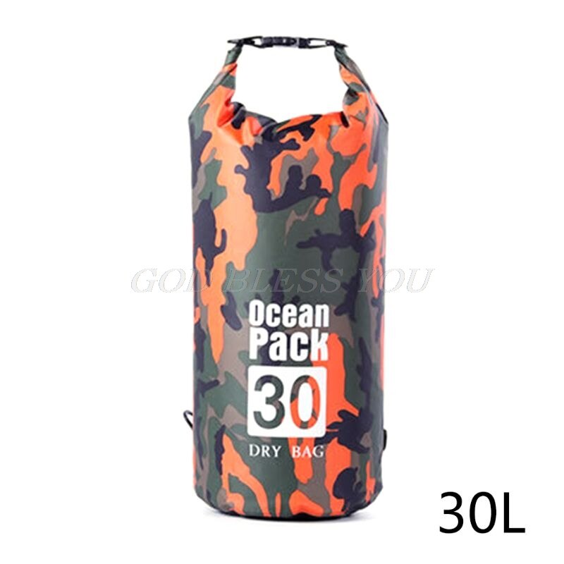 Vandtæt tørpose til kvinder mænd , 5l/10l/20l/30l rulle top let tør opbevaringstaske rygsæk til rejser ,4 farver: O -4