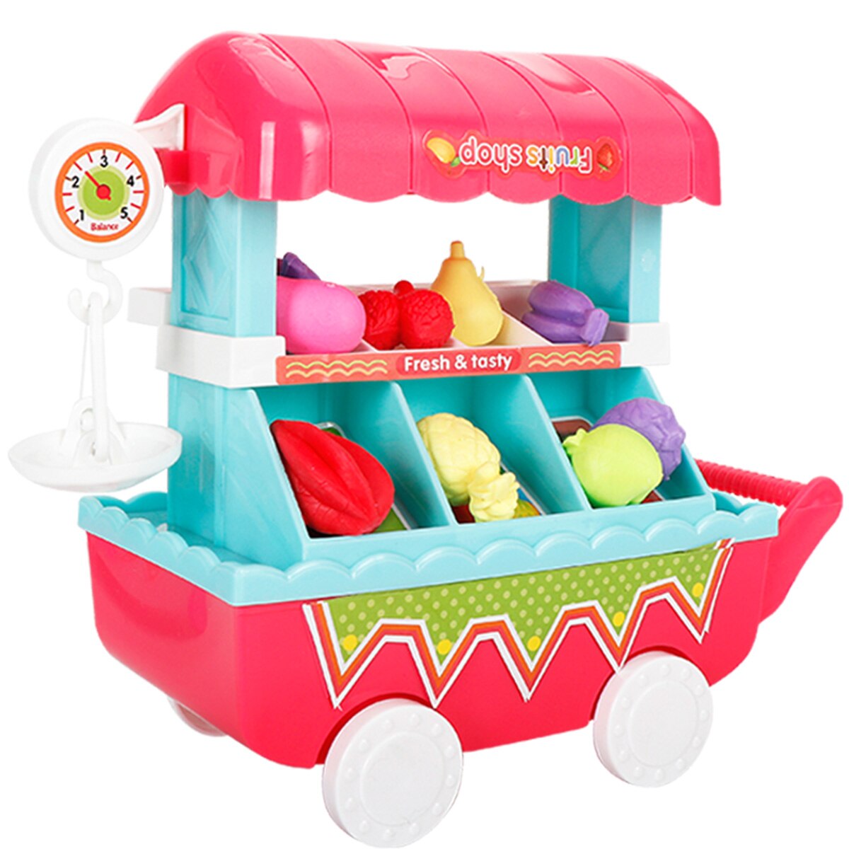 Camión de helados familiares para niños, juguete de simulación para niñas de 3 a 6 años, carrito pequeño para frutas y verduras, camión para helados