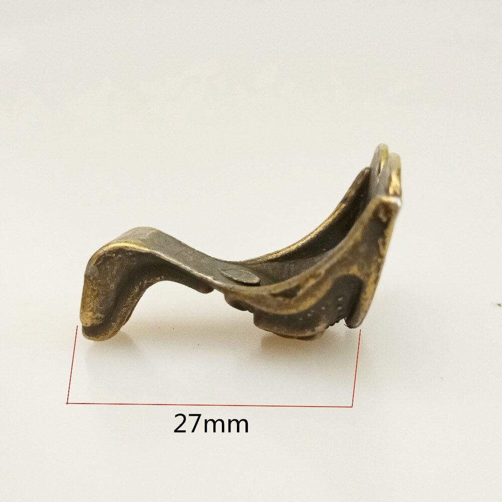 4 st antik fot mässing smycken trälåda dekorativa fötter ben hörnfäste skåpskydd för möbelbeslag 28 x 27mm