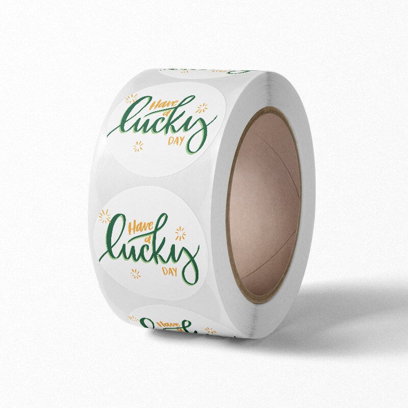 500 stück St. patricks Tag Aufkleber Shamrock Rolle Glück Dichtung Etiketten Grünen Klee Aufkleber für Party Dekorationen und Handwerk: E