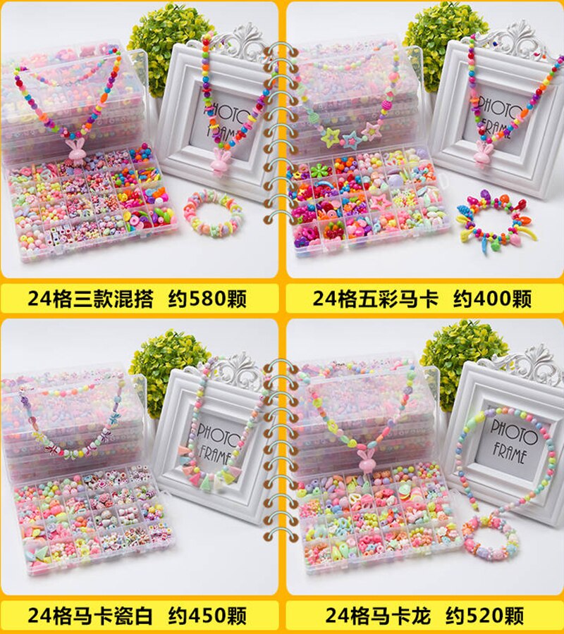 2 æske gør-det-selv perler legetøj til børn håndlavede halskæder armbånd smykker fremstilling af perler sæt sæt pædagogisk legetøj perles pour enfant