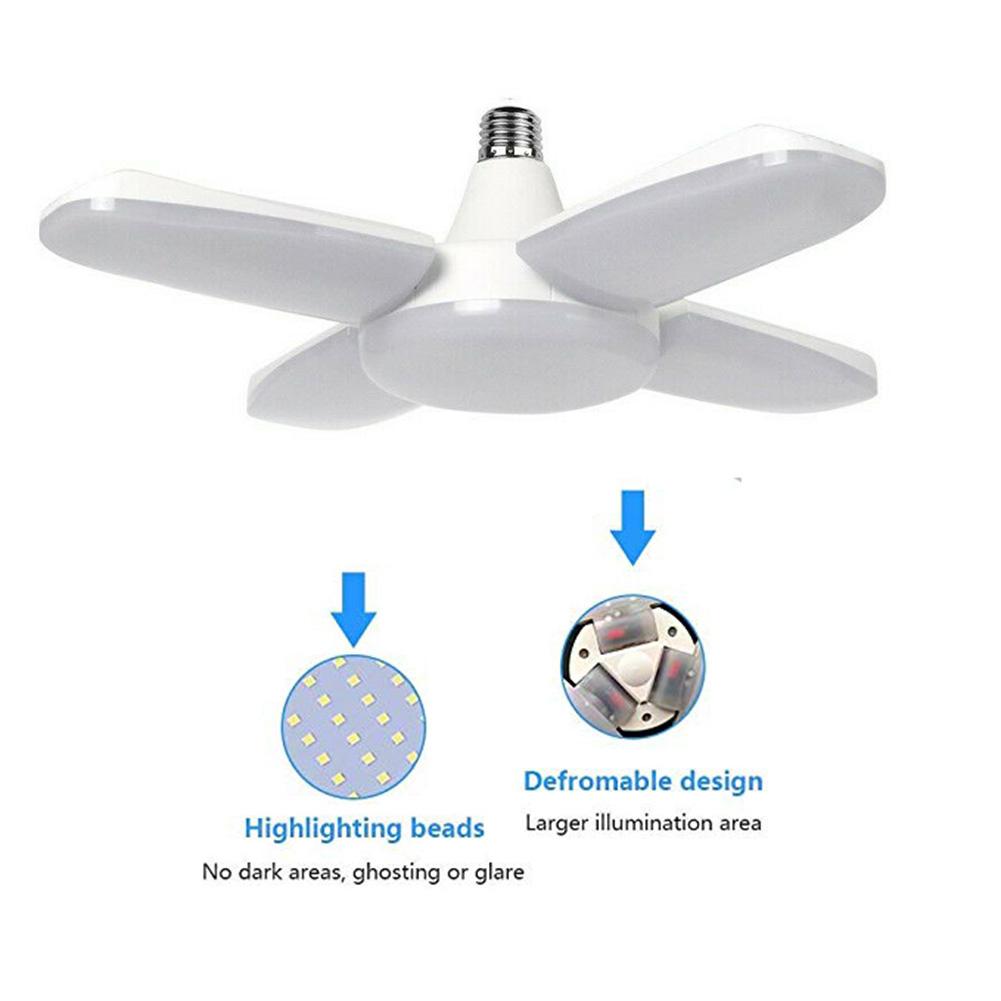 80W 8000lm LED Ceiling Lamp Deformable E27/E26 Lamp Worklight 360 Degrees Angle Adjustable Foldable Fan Blade LED Pendant Light
