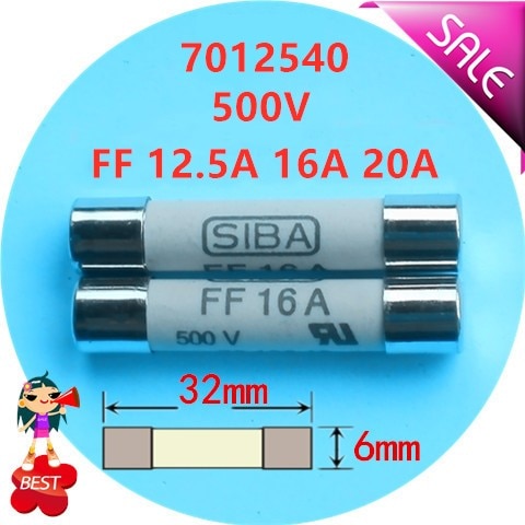 Keramik sicherung rohr sicherung core 7012540 FF 315mA 500mA 630mA 1A 2A 2,5 A 3,15 EINE 4A 6,3 EINE 10A 12,5 EINE 16A 20A AC 500V 600V 700V 6x32mm