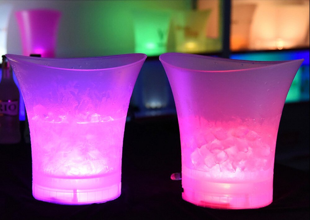 5L Waterproof Rechargeable LED Luminous Ice Buckets Colorful Changing ice cooler bar night club Champagne wine beer ice bucket
