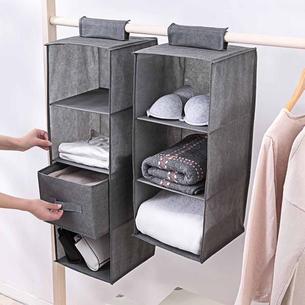 Clothes Storage Bag Interlayer Drawer Type Wardrobe Hanging Storage Bag Organizer Debris Storage Box Hanger #BW