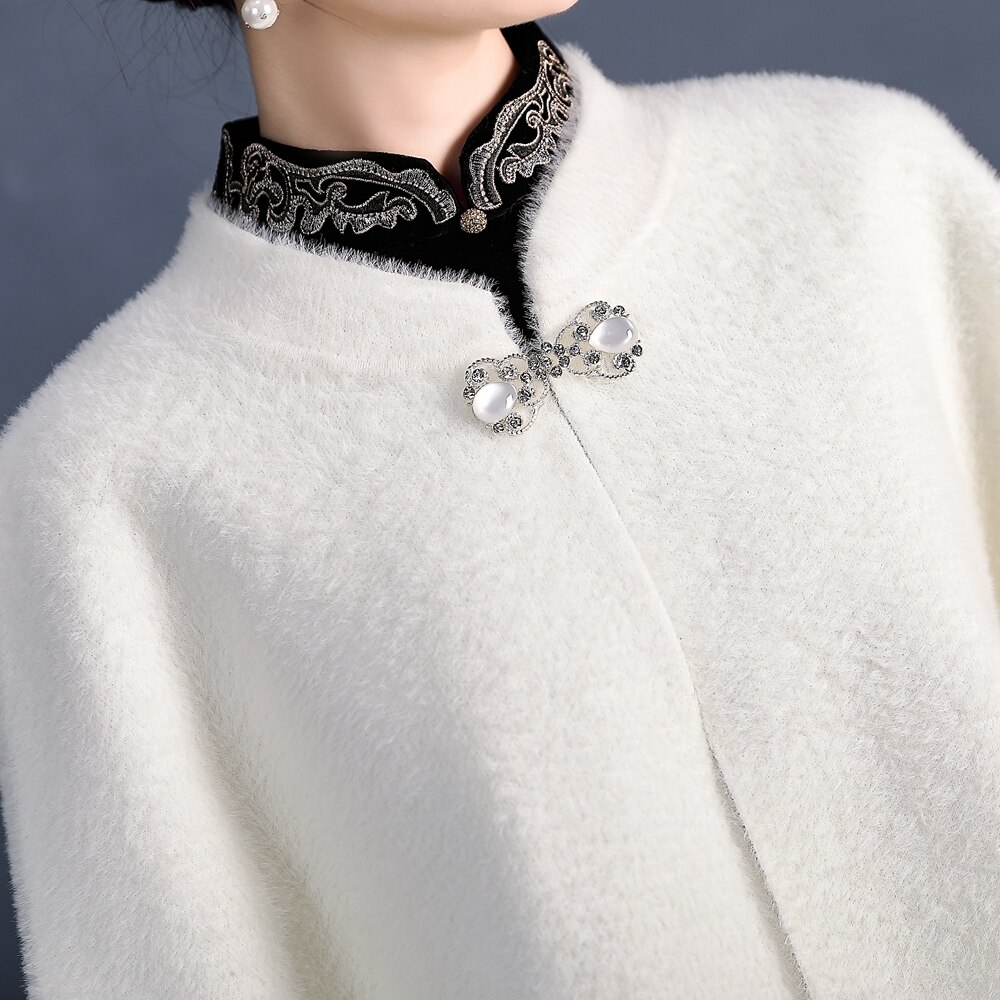 Manteau de mariage en fausse fourrure, veste chaude d&#39;hiver, boléro ivoire de , Cape de fête,
