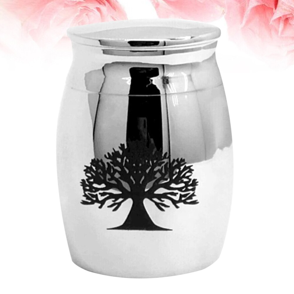 Stainless Steel Cinerary Funerary Urn Jar Opening the Urn Container