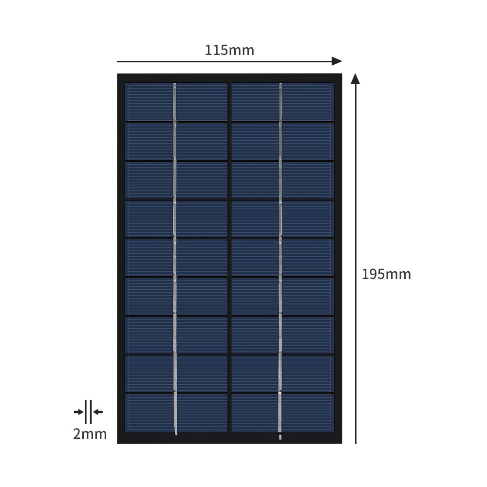 Solpanel 3w 5w 9v bærbar soloplader mini solsystem diy til batteri mobiltelefon opladere solcelle vandtæt