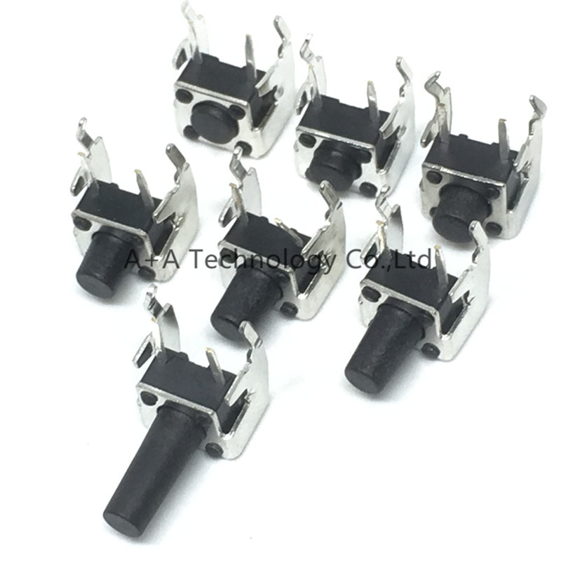 PCB Momentary Tactile Tact Push Button Switch Right Angle With stent 6*6*4.3/5/6/7/8/9/12mm 6x6x4.3/5/6/7/8/9/12 MM (20PCS/)