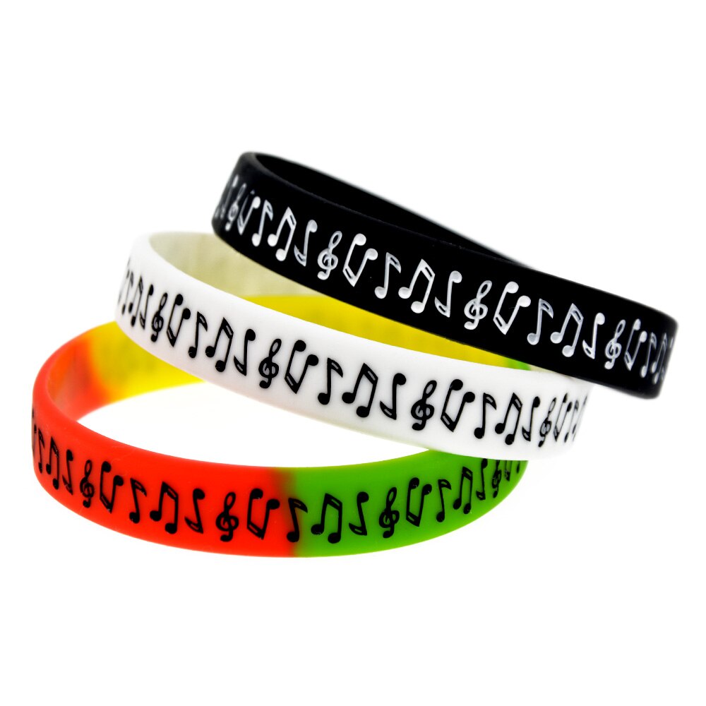 OBH 1PC Musik Hinweis Silikon Armbinde für Freundschaft 5 Farben