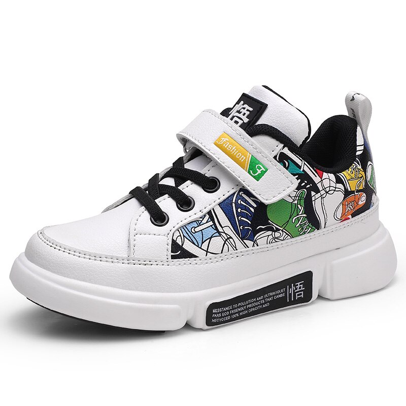 Kinderschoenen jongen kinderen sport casual sneaker lente herfst meisjes schoenen peuter baby pu sneaker meisjes schoenen rubber: Wit / 1