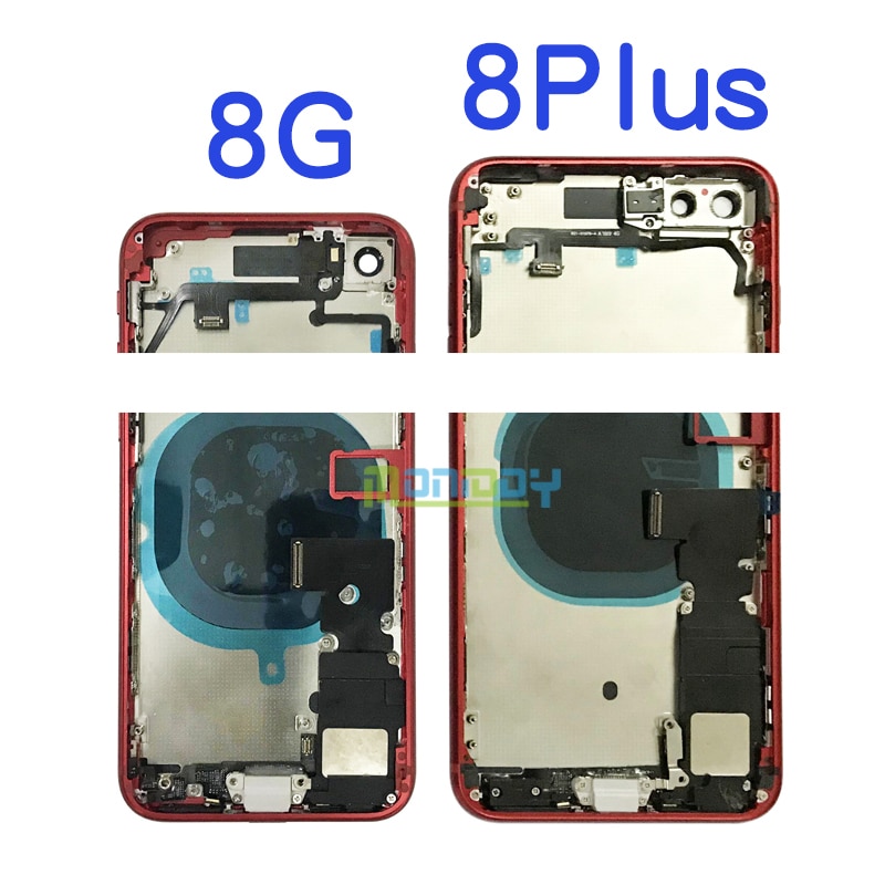 Full Back Cover For iphone 8 8G / 8 Plus Housing Battery Door Middle Chassis Frame Housings Assembly Door Rear with Flex Cable